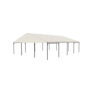 Rendered beige canopy with aluminum legs, 33' Wide Clear Span A-Frame Tent
