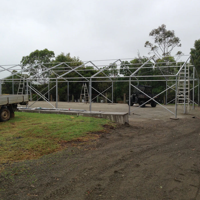 30' Wide Clear Span A-Frame Tent, Aluminum Frame