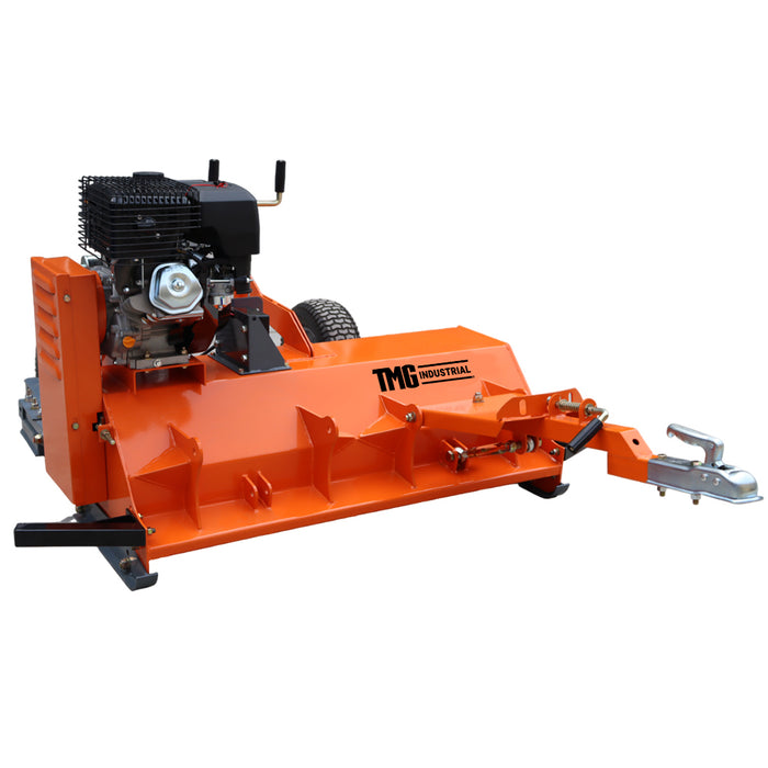 48" ATV/UTV Tow Behind Flail Mower, 15HP Gas Engine, 48 Y-Blade Cutting, 2" Ball Hitch, TMG-AFMS48