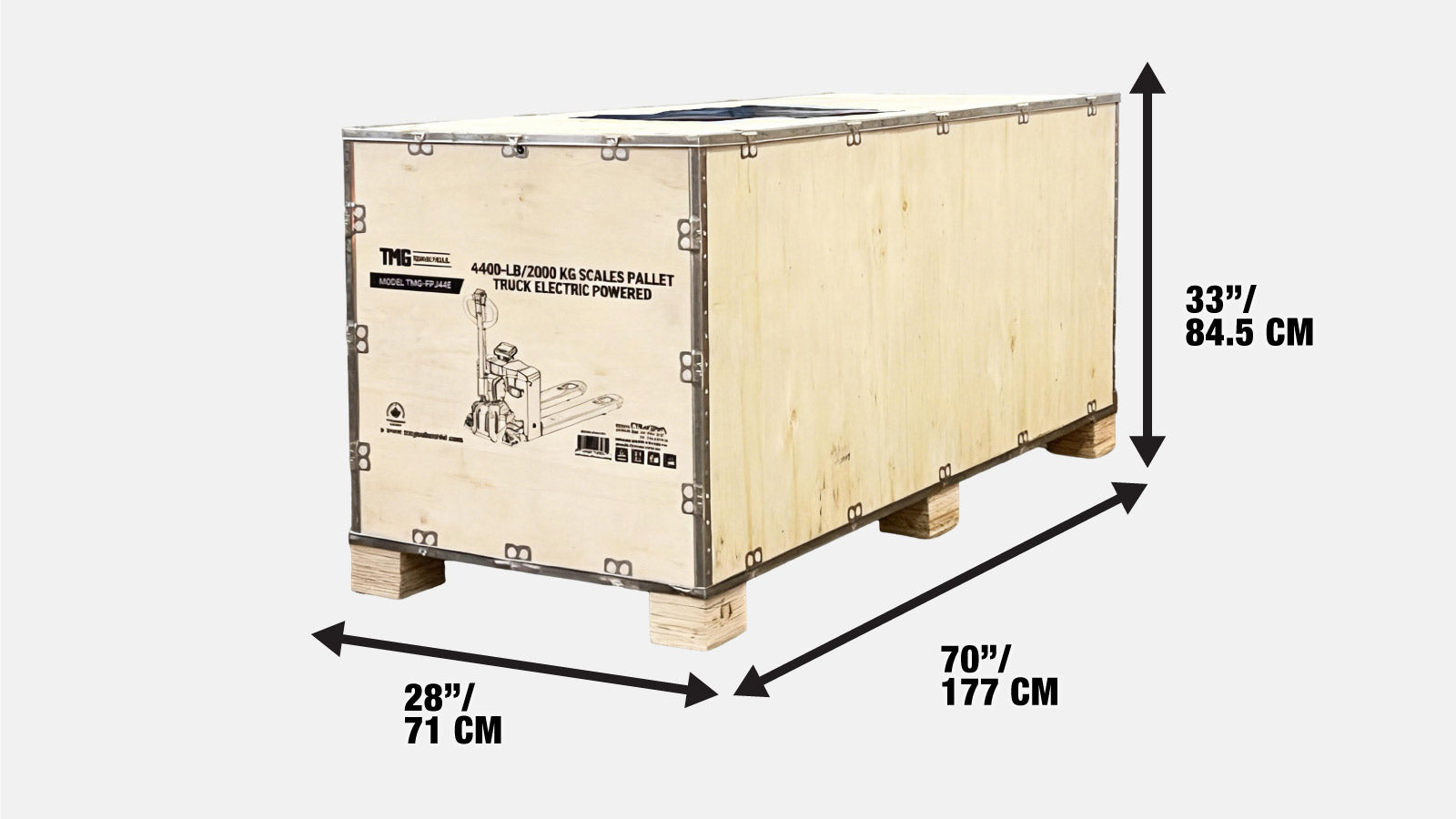 4400-lb Fully Electric Powered Pallet Jack Truck with Scale, 48