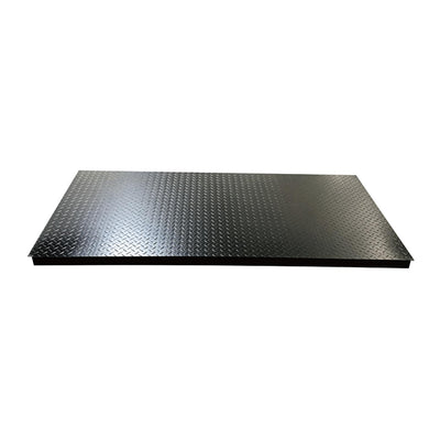 Black diamond-plate platform isolated on white background, 3-Ton High-Capacity Floor Scale.