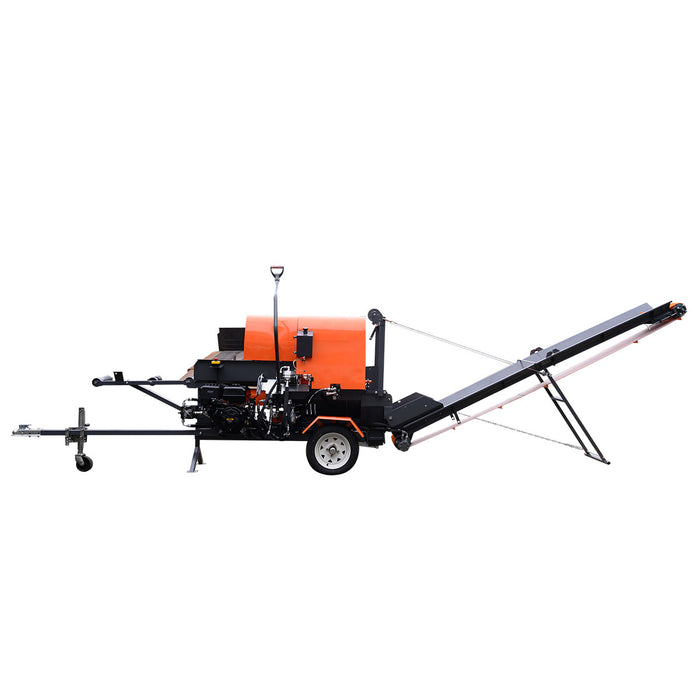 TMG-GLS16 firewood splitter processor with 15 HP engine, 20 ton splitting force and foldable conveyor
