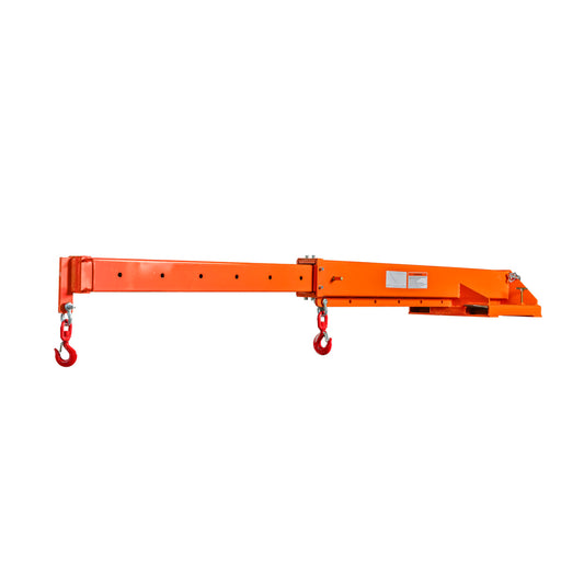 TMG-FJC66 Forklift Telescoping Jib Crane with 6600 lb capacity, adjustable 30” to 138” boom and lock pin shaft
