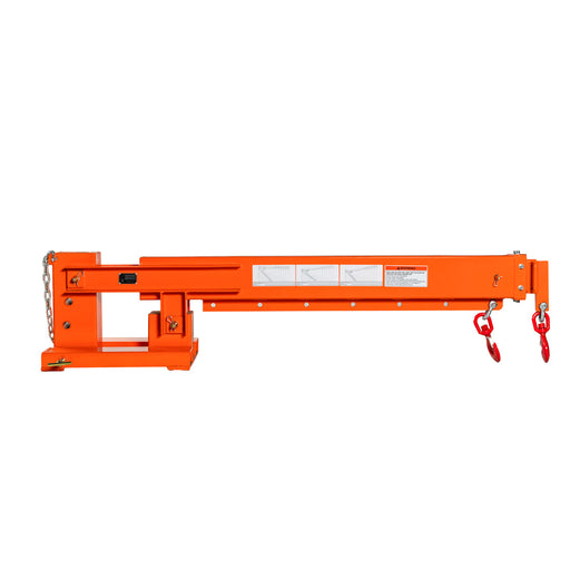 TMG-FJC66P Forklift Telescoping Pivoting Jib Crane, 6600 lb capacity with adjustable 30”-138” boom and lock pin safety