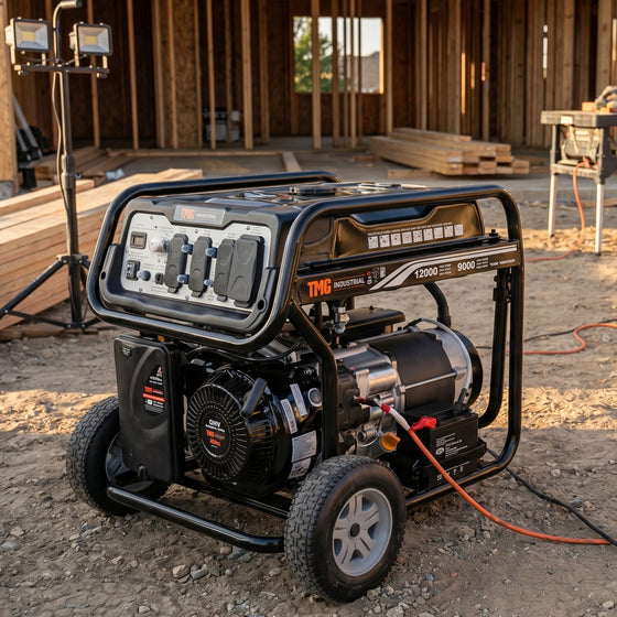 TMG Industrial Génératrice à essence 12 000 W, démarrage électrique, 7 heures d'autonomie, 120 V/240 VAC, TMG-12000GE