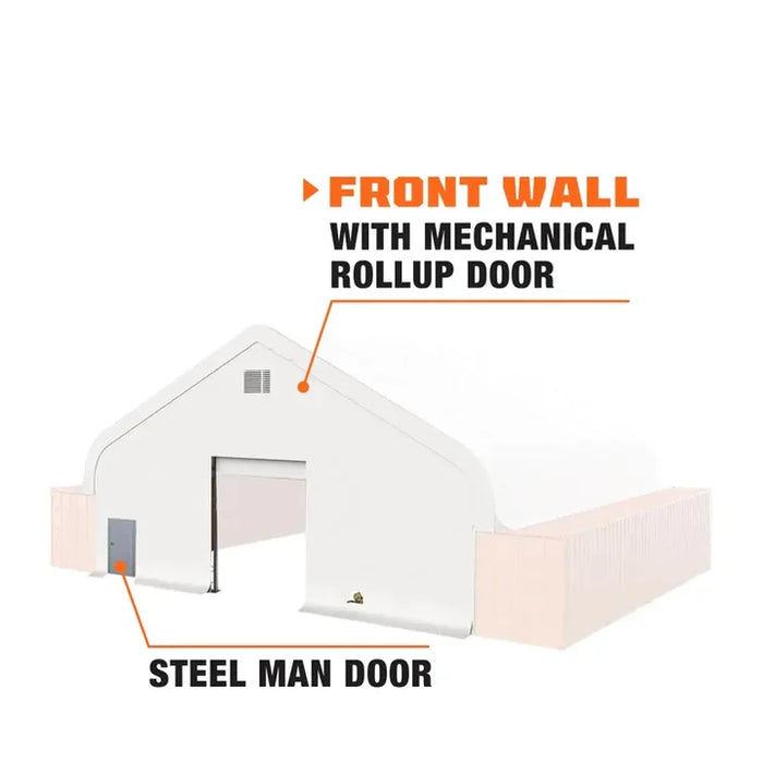 Front End Wall Kit for 9'6" High Cube Containers for TMG DTE40C Snow Series™ Container Shelters, Straight Wall and Peak Roof, TMG-DTE40FW9V