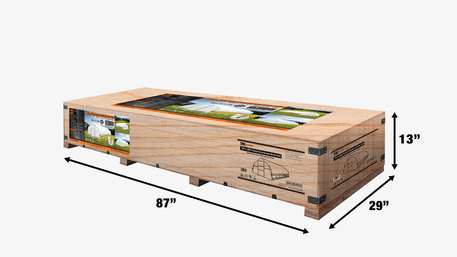 12' x 30' Tunnel Greenhouse Grow Tent w/6 Mil Clear EVA Plastic Film, Cold Frame, Hand Crank Roll-Up Sides, Peak Ceiling Roof, TMG-GH1230