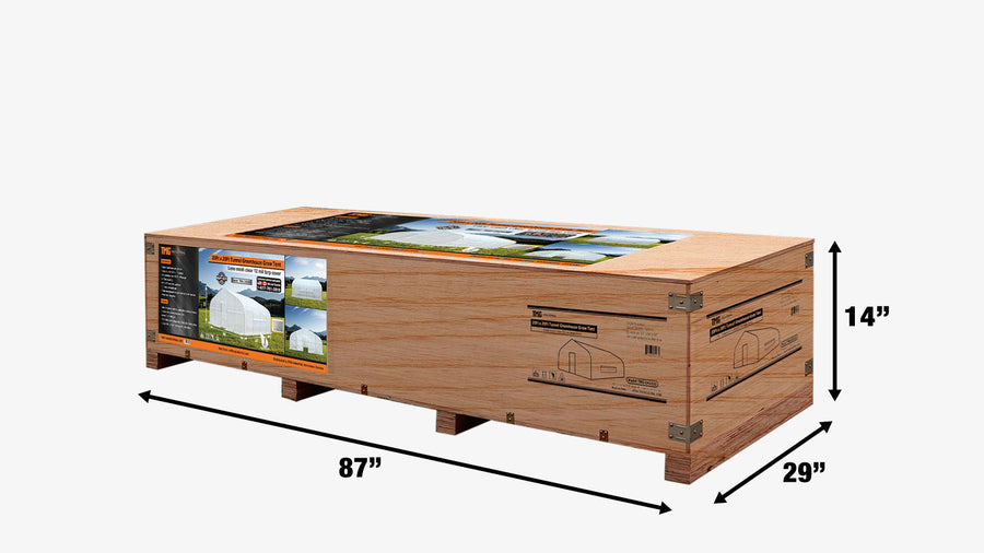 20' x 20' Tunnel Greenhouse Grow Tent w/12 Mil Ripstop Leno Mesh Cover, Cold Frame, Roll-up Windows, Peak Ceiling Roof, TMG-GH2020