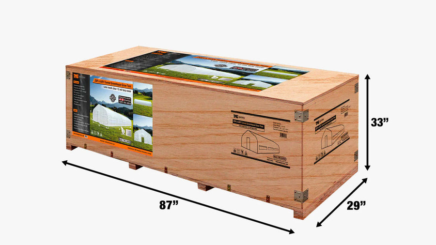20'x 60' Tunnel Greenhouse Grow Tent w/12 Mil Ripstop Leno Mesh Cover, Cold Frame, Roll-up Windows, Peak Ceiling Roof, TMG-GH2060