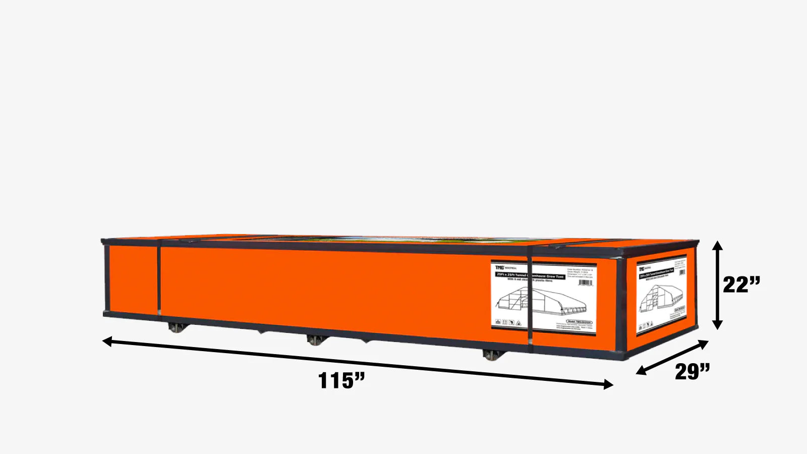 25' x 25' Tunnel Greenhouse Grow Tent w/6 Mil Clear EVA Plastic Film, Cold Frame, Hand Crank Roll-Up Sides, Peak Ceiling Roof, TMG-GH2525-V2 (Previously GH2525)-shipping-info-image