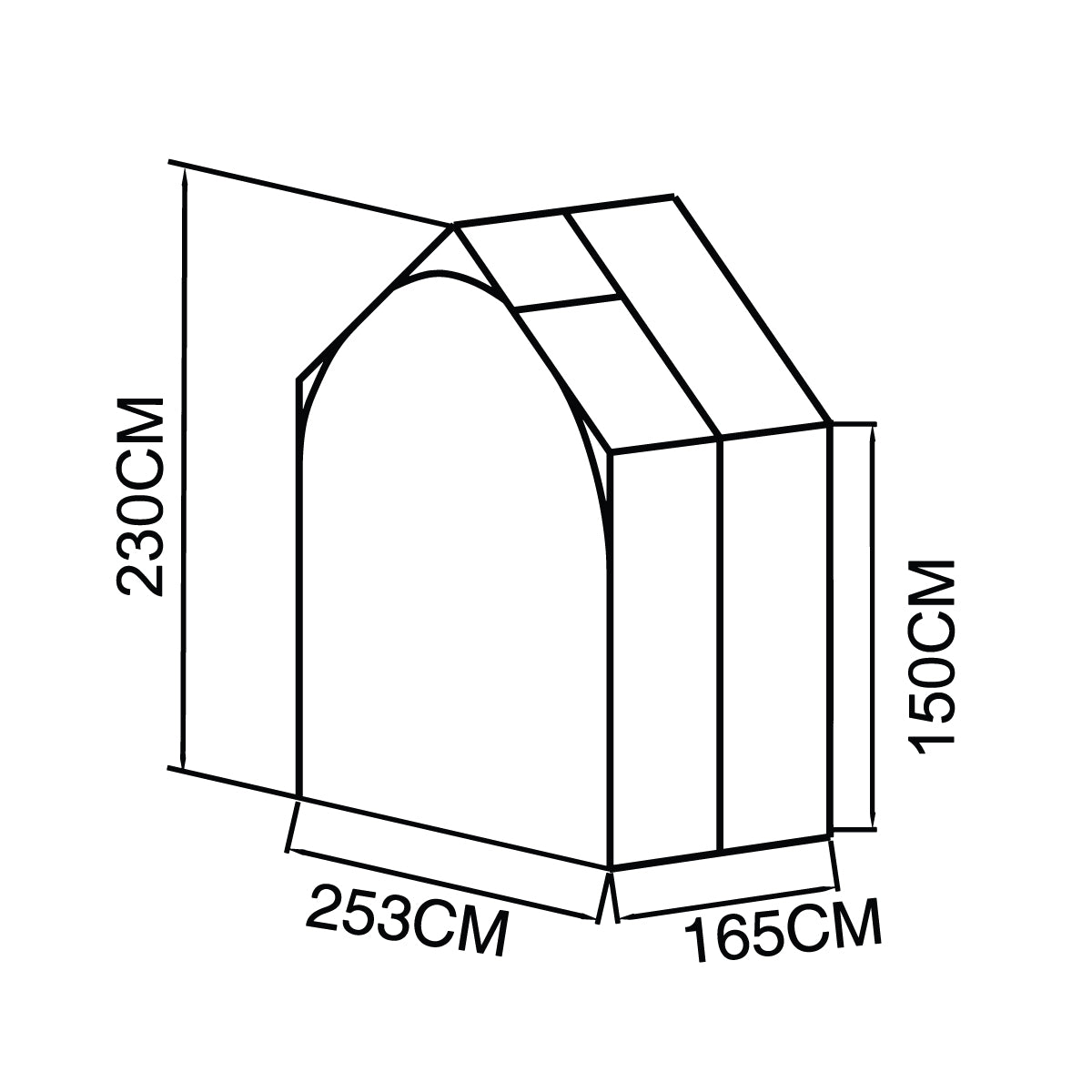 Kit d'extension 5' pour Serres Alpine Série 8' de large, hauteur 7'6", Toit en polycarbonate et murs de verre, Cadre en aluminium robuste, Assemblage coulissant et verrouillable, TMG-GHA08X