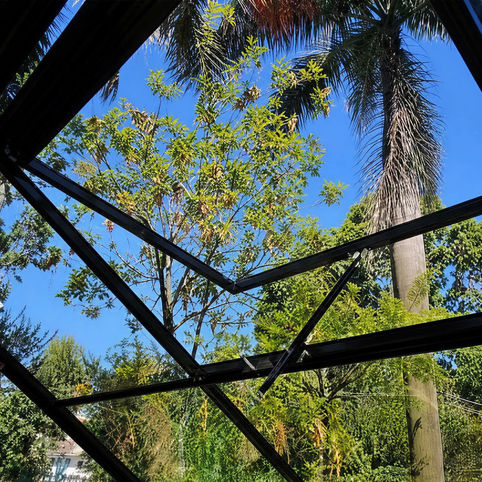 Alpine Series 8' x 22' Sunroom Greenhouse, 7'6" Height, Polycarbonate Roof and Glass Walls, Heavy Aluminum Frame, Slide & Lock Assembly, TMG-GHA0822