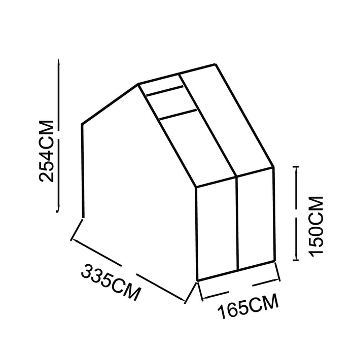 5' Extension Kit for Alpine Series 11' Wide Sunroom Greenhouses, 8'4" Height, Polycarbonate Roof and Glass Walls, Heavy Aluminum Frame, Slide & Lock Assembly, TMG-GHA12X