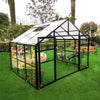 Alpine Series 11' x 8' Sunroom Greenhouse, 8'4" Height, Polycarbonate Roof and Glass Walls, Heavy Aluminum Frame, Slide & Lock Assembly, TMG-GHA1208