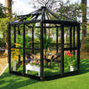 Nordic Series 11' x 12' Diamond Sunroom Greenhouse, 9.5' Height, Tempered Glass Walls and Polycarbonate Roof, Heavy Aluminum Frame, Slide & Lock Assembly, TMG-GHN1112M