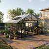 Nordic Series 13’ x 26.4’ Gazebo-Style Greenhouse, 9’ Height, Expandable Aluminum Frame, Tempered Glass Walls and Polycarbonate Roof TMG-GHN1326