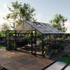 Nordic Series 13' x 13' Gazebo-Style Greenhouse, 9' Height, Expandable Aluminum Frame, Tempered Glass Walls and Polycarbonate Roof, TMG-GHN1313