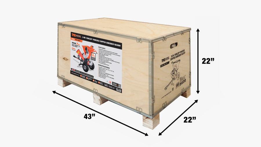 3" Wood Chipper Shredder Vacuum – 7HP Gas Kohler Engine, Tow-Behind 1-7/8" TMG-GWC3