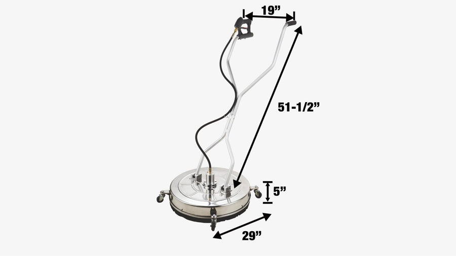4000 PSI 24" Flat Surface Rotary Cleaner, Stainless Steel Deck, 8 GPM, Swivel Casters, TMG-GWS24