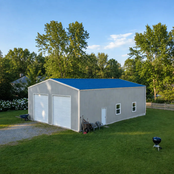 Snow Series 30' x 30' Pre-Engineered I-Beam Steel Building Commercial Workshop Warehouse, 50 PSF Snow Load Rated, All Doors and Windows Included, TMG-MST303010-SR50