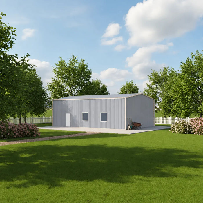Entrepôt commercial en acier série Snow de 30' x 50' x 15', préfabriqué, résistance à la neige jusqu'à 85 PSF, plans d'atelier fournis, fabriqué au Canada TMG-MS305015-SR85