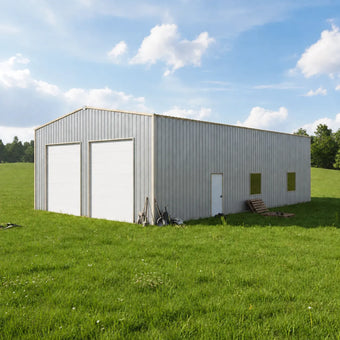 Snow Series 50' x 50' Pre-Engineered I-Beam Steel Building Commercial Workshop Warehouse, R15 Insulated Roof and Wall Panels, 85 PSF Snow Load Rated, All Doors and Windows Included, TMG-MST505015R15-SR85