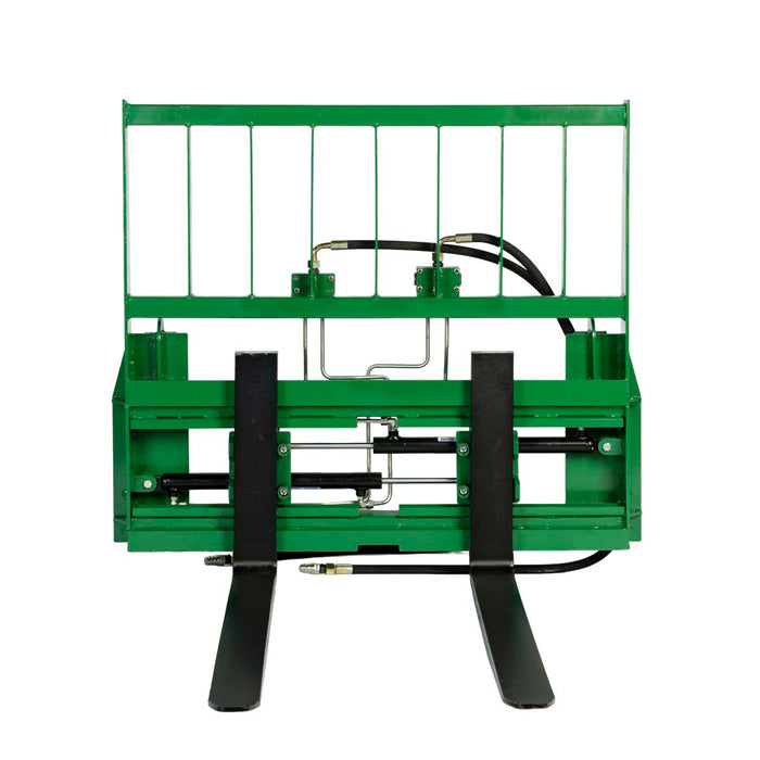 48" Pallet Fork with Hydraulic Side Shift for Tractor Loader, John Deere Hook & Pin Mount, Class II Forks, 4,200 lbs Capacity, TMG-TPF48JDS