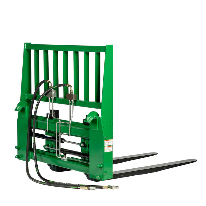 48" Pallet Fork with Hydraulic Side Shift for Tractor Loader, John Deere Hook & Pin Mount, Class II Forks, 4,200 lbs Capacity, TMG-TPF48JDS