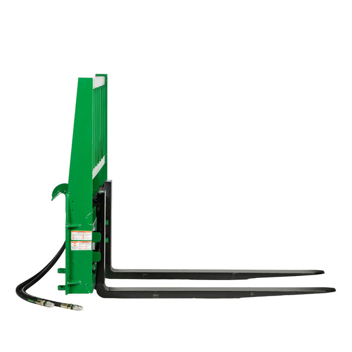 48" Pallet Fork with Hydraulic Side Shift for Tractor Loader, John Deere Hook & Pin Mount, Class II Forks, 4,200 lbs Capacity, TMG-TPF48JDS