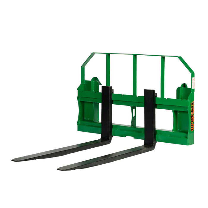 48" Pallet Fork for Tractor Loader, John Deere Hook & Pin Mount, Class II Forks, 4,200 lbs Capacity, TMG-TPF48JD
