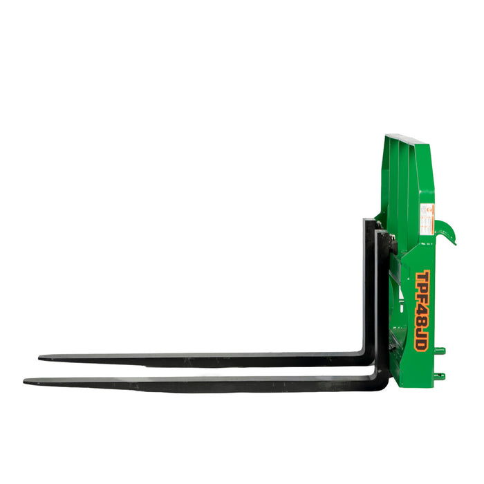 48" Pallet Fork for Tractor Loader, John Deere Hook & Pin Mount, Class II Forks, 4,200 lbs Capacity, TMG-TPF48JD