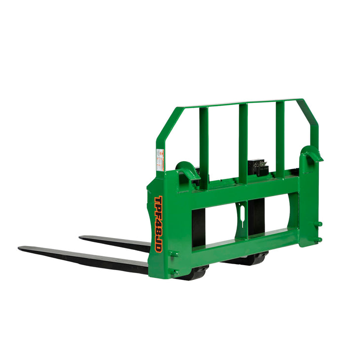 48" Pallet Fork for Tractor Loader, John Deere Hook & Pin Mount, Class II Forks, 4,200 lbs Capacity, TMG-TPF48JD