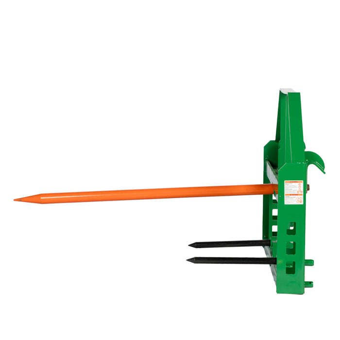 49" Hay Spear and Stabilizer, Hay Frame Attachment, 3000 lb Load Capacity, John Deere Hook & Pin Mount, TMG-THS49JD
