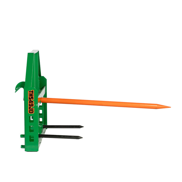 49" Hay Spear and Stabilizer, Hay Frame Attachment, 3000 lb Load Capacity, John Deere Hook & Pin Mount, TMG-THS49JD