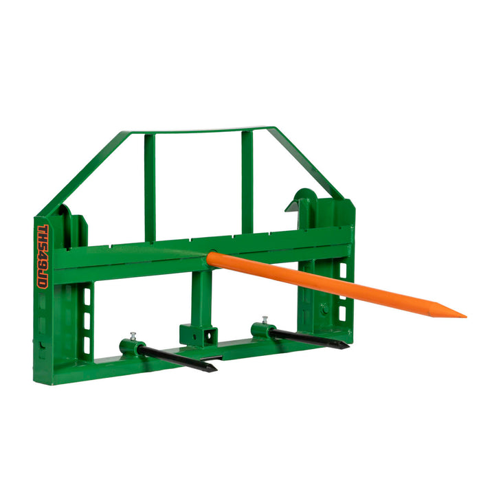 49" Hay Spear and Stabilizer, Hay Frame Attachment, 3000 lb Load Capacity, John Deere Hook & Pin Mount, TMG-THS49JD