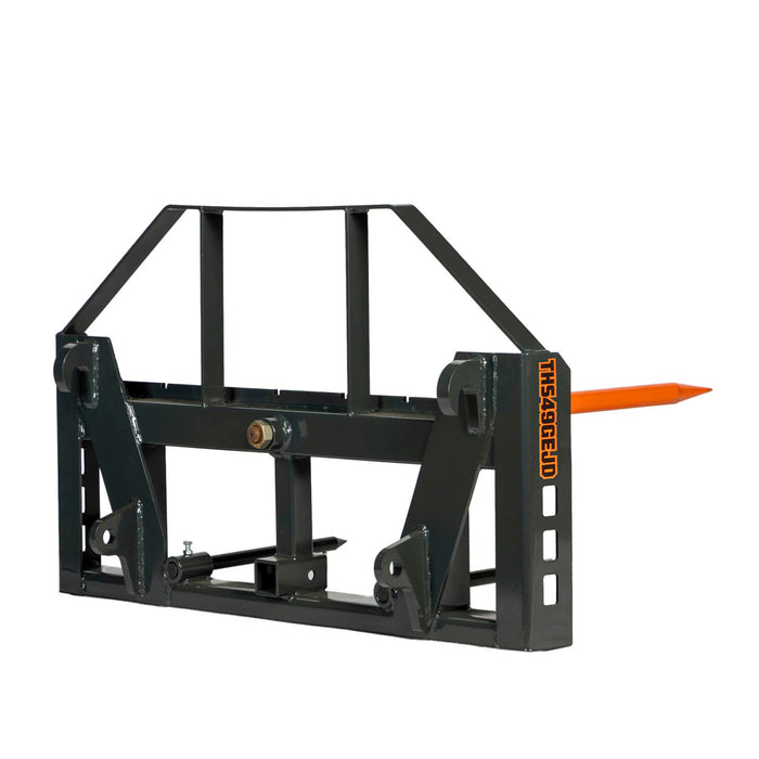 49" Hay Spear and Stabilizers, Hay Frame Attachment, 3000 lb Load Capacity, Global Euro / John Deere Euro Mount, TMG-THS49GEJD