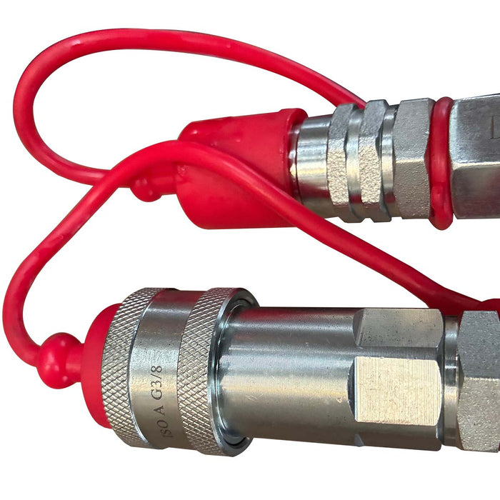 7-7/8" Post Hole Digger with Auger, G 3/8" Hydraulic Hoses and Flat Quick Couplers, Works for TMG-MVL16 & TMG-MVL20 Stand-on Skid Steer, TMG-MVL20-AU
