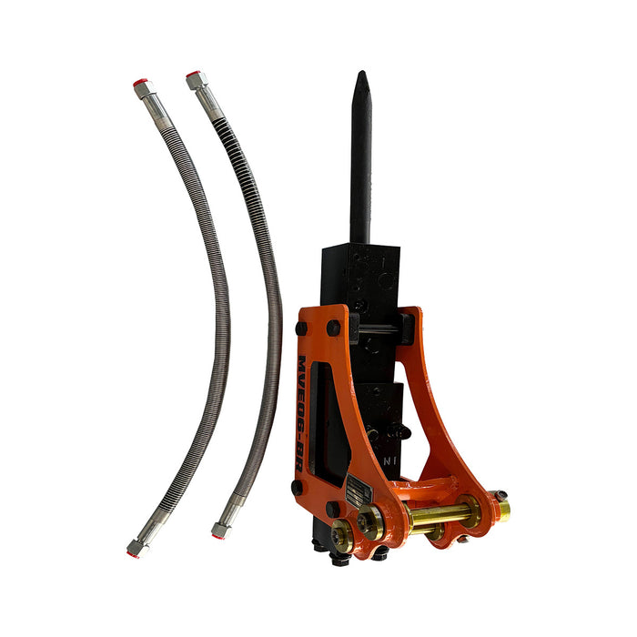 1-3/8" Hydraulic Breaker, ½" Hydraulic Hoses and Flat Quick Couplers, Works for TMG-MVE06 & TMG-MVE07 Mini Excavators, TMG-MVE06-BR