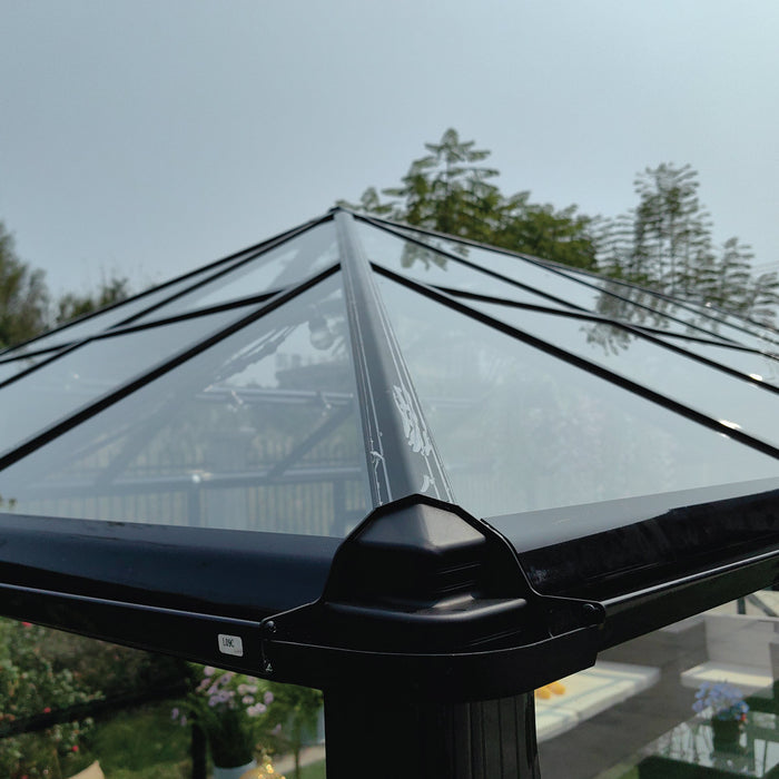 Nordic Series 20' x 13' Gazebo-Style Premium Greenhouse, 10' Height, Heavy Duty Aluminum Frame and Full Tempered Glass Roof and Wall Panels, TMG-GHN2013