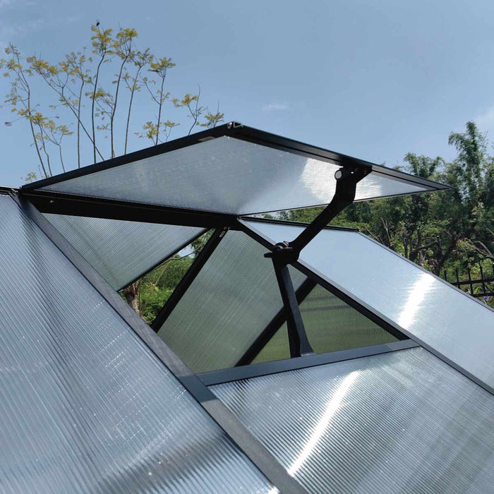 6' x 10' Greenhouse with Polycarbonate Roof and Walls, Durable Aluminum Frame, Quick Assembly, Essential Series, TMG-GHE0610