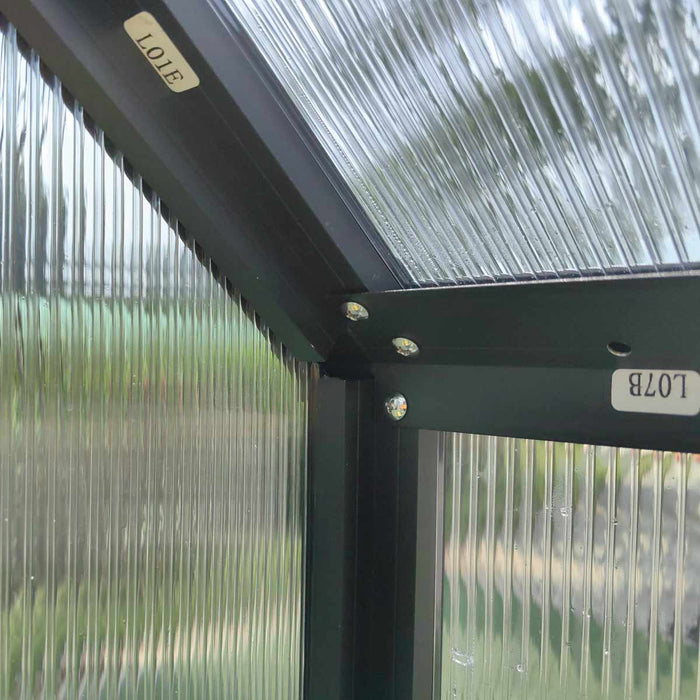 6' x 10' Greenhouse with Polycarbonate Roof and Walls, Durable Aluminum Frame, Quick Assembly, Essential Series, TMG-GHE0610