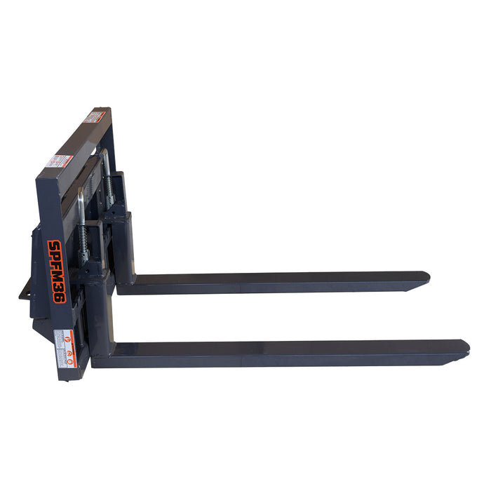 36" Pallet Fork for Mini Skid Steers with Toro Mount, 660 lbs Capacity and Wide Guard, Heavy Duty Forks TMG-SPFM36-TO