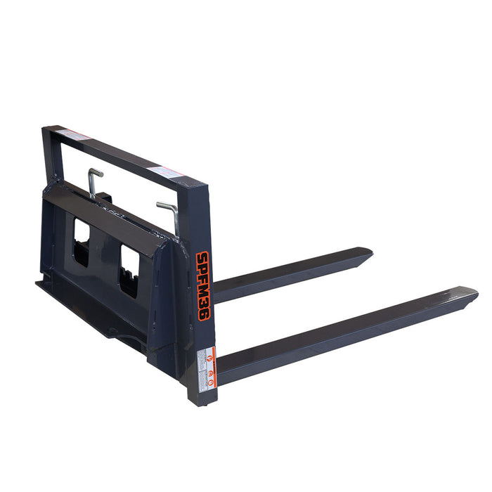 36" Pallet Fork for Mini Skid Steers with Toro Mount, 660 lbs Capacity and Wide Guard, Heavy Duty Forks TMG-SPFM36-TO