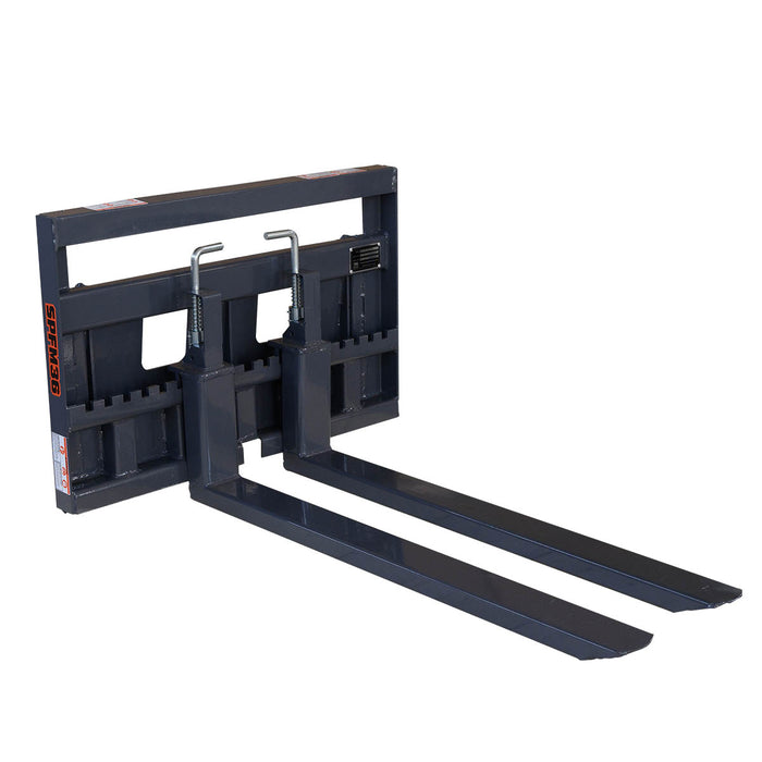 36" Pallet Fork for Mini Skid Steers with Toro Mount, 660 lbs Capacity and Wide Guard, Heavy Duty Forks TMG-SPFM36-TO