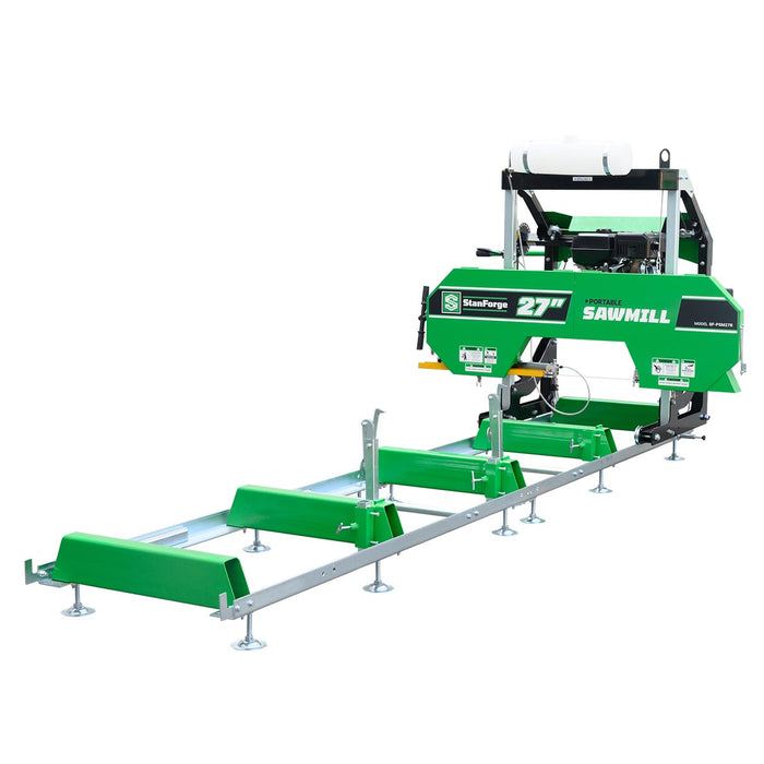 Stanforge Portable 27" Sawmill with 15 HP Gas Engine – Bandsaw Mill for 12' Logs, SF-PSM27R