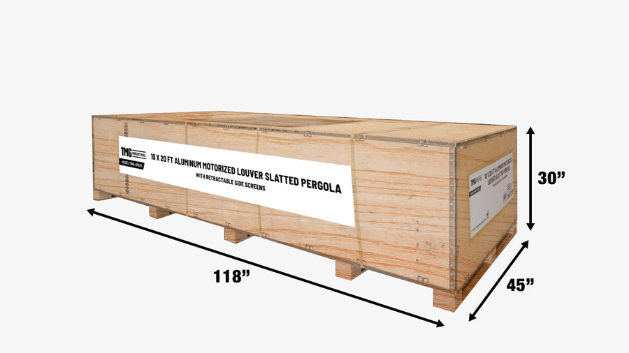TMG LIVING 10' x 20' Aluminum Motorized Louver Pergola with Side Screens, TMG-LPG21
