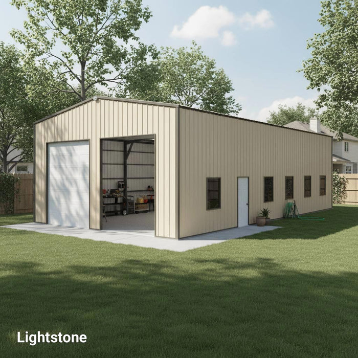 Snow Series 30' x 50' x 15' Commercial Warehouse Steel Building, Pre-Engineered up to 85 PSF Snow Rated, Shop Drawings Provided, Fabricated in Canada TMG-MS305015-SR85 TMG Industrial CA