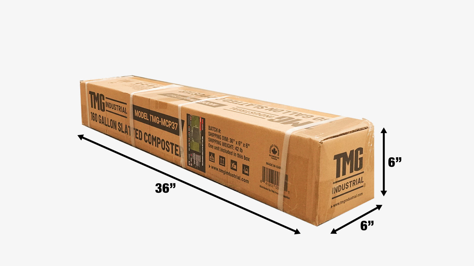 TMG Industrial Composteur à lattes en métal de 160 gallons, galvanisé/revêtu de poudre, TMG-MCP37-shipping-info-image