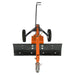 Front view aligned with blade and hitch of ATV Tow-Behind Grader Blade