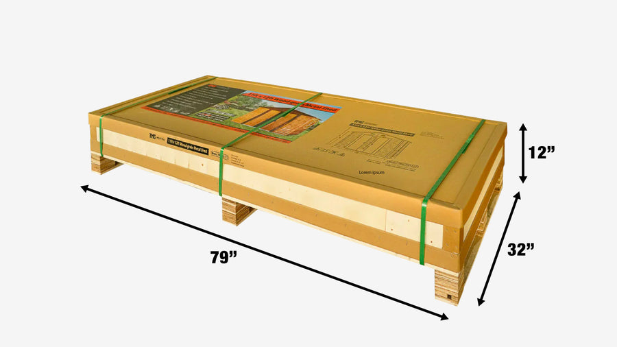 TMG Industrial 11' x 12' Abri de toit en métal galvanisé à grain de bois, porte coulissante de 50", métal ondulé 29 GA, hauteur de bord de 67", TMG-MS1112